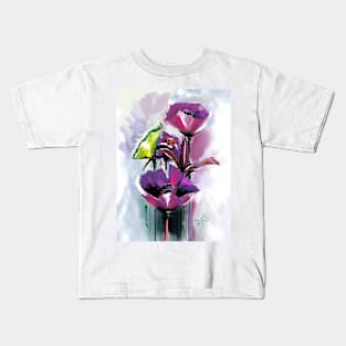 Blooming Purple Flowers Kids T-Shirt